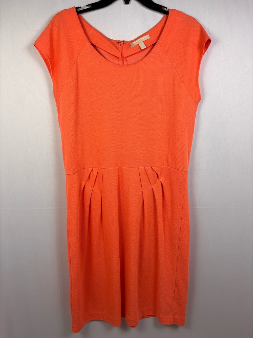 Woman Bright Coral Pleated Skater Dress